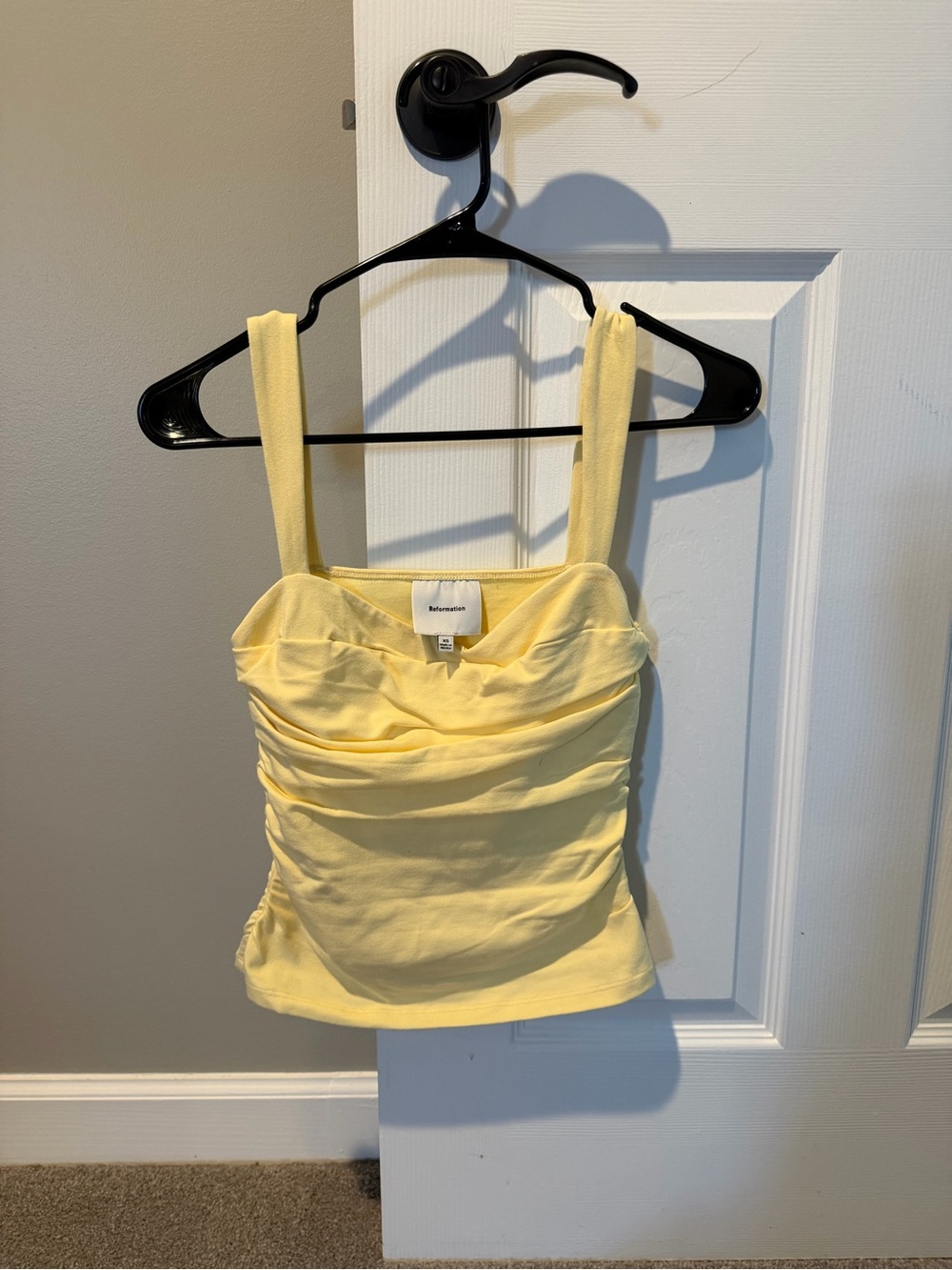 Reformation Yellow Ruched Camisole